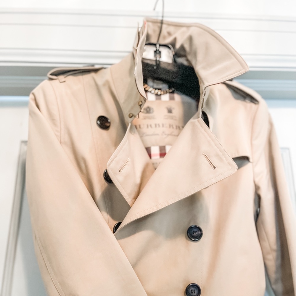 Burberry Monogram Motif Cotton Jacquard Trench Coat